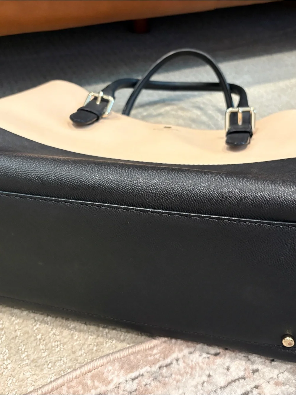 kate spade Two-Tone Blush Pink and Black Large Leather Tote